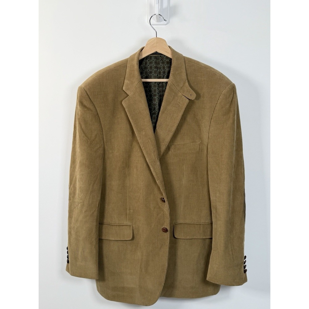 VTG Lauren Ralph Lauren Sport Coat Mens 44R Brown Corduroy Elbow Patch Blazer